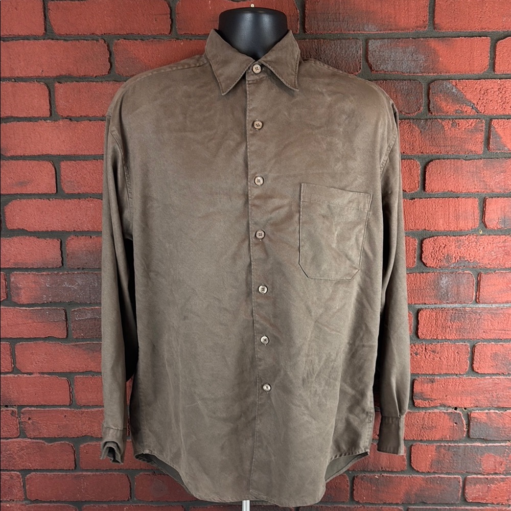 Lord & Taylor Shirt Mens Medium Suede‎ Button Down